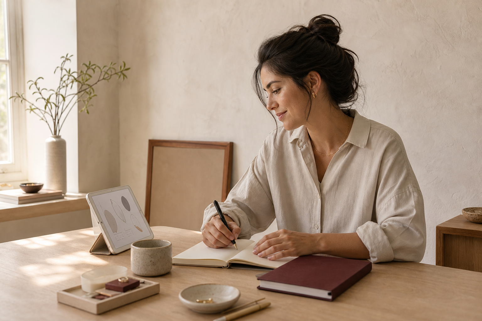 Learning a practical creative skill at home with a digital guide
